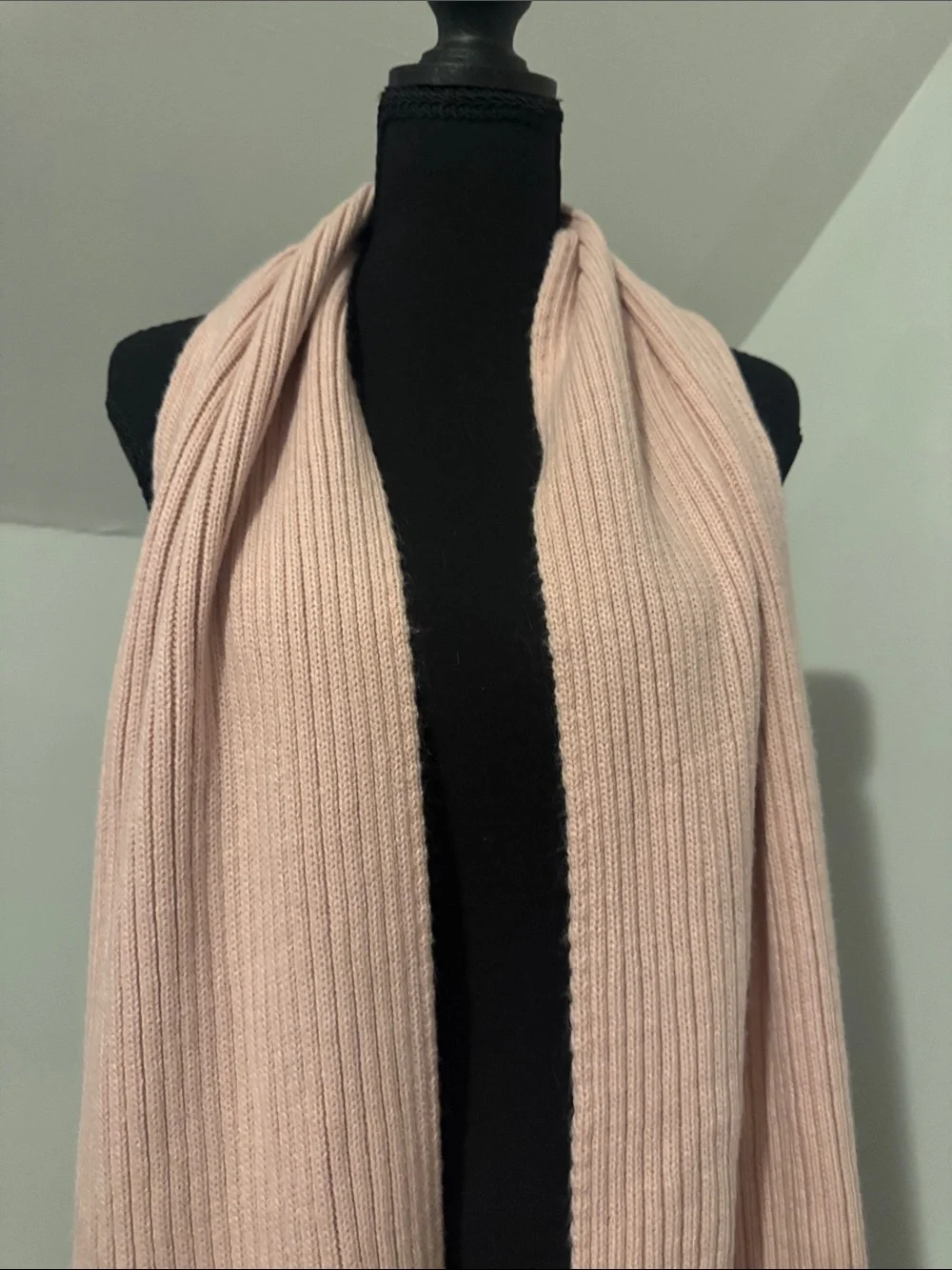 PINK Victoria's Secret Ribbed Knit Scarf in Blush Pink